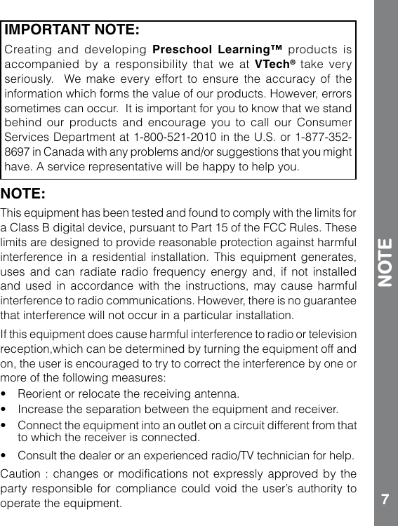 Page 8 of 8 - Vtech Vtech-Abc-Food-Fun-Users-Manual- Vtech-abc-food-fun-users-manual
