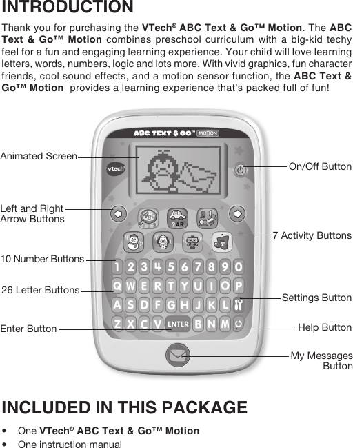 Page 3 of 10 - Vtech Vtech-Abc-Text-And-Go-Motion-Owners-Manual-  Vtech-abc-text-and-go-motion-owners-manual