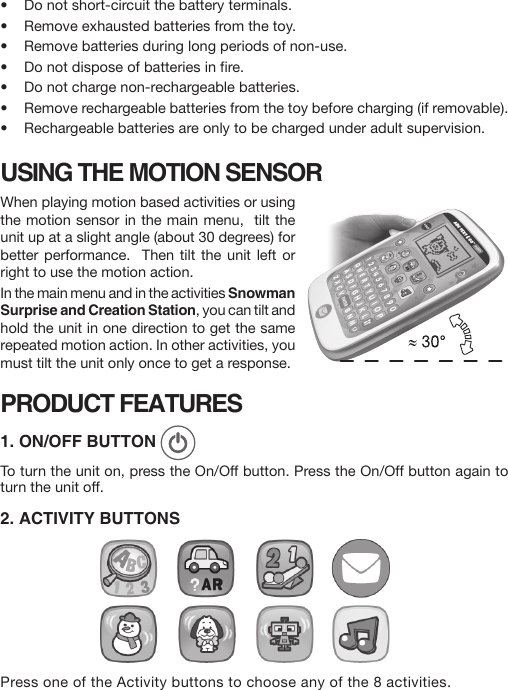 Page 5 of 10 - Vtech Vtech-Abc-Text-And-Go-Motion-Owners-Manual-  Vtech-abc-text-and-go-motion-owners-manual