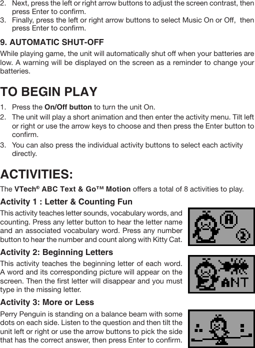 Page 7 of 10 - Vtech Vtech-Abc-Text-And-Go-Motion-Owners-Manual-  Vtech-abc-text-and-go-motion-owners-manual