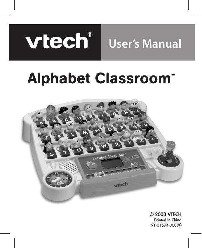 Page 1 of 10 - Vtech Vtech-Alphabet-Classroom-Owners-Manual- Alphabet Classroom  Vtech-alphabet-classroom-owners-manual