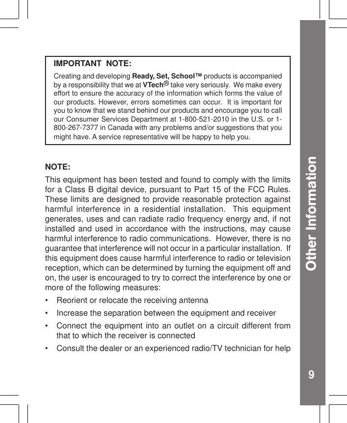 Page 10 of 10 - Vtech Vtech-Alphabet-Classroom-Owners-Manual- Alphabet Classroom  Vtech-alphabet-classroom-owners-manual