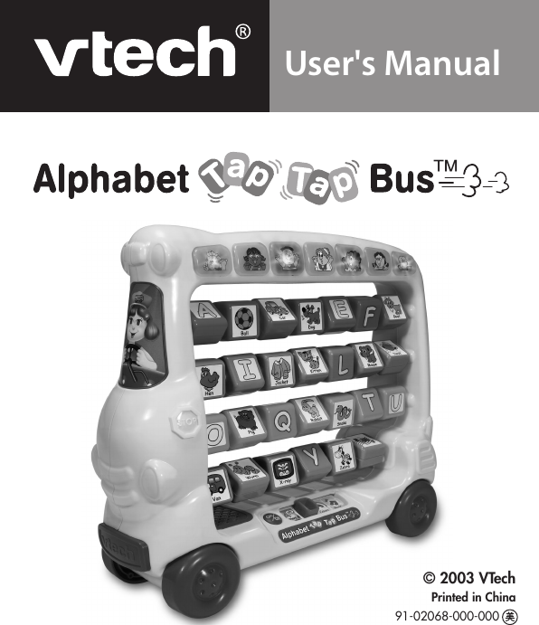 Page 1 of 8 - Vtech Vtech-Alphabet-Tap-Tap-Bus-Users-Manual-  Vtech-alphabet-tap-tap-bus-users-manual