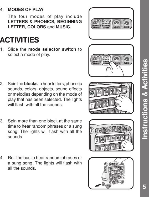 Page 6 of 8 - Vtech Vtech-Alphabet-Tap-Tap-Bus-Users-Manual-  Vtech-alphabet-tap-tap-bus-users-manual