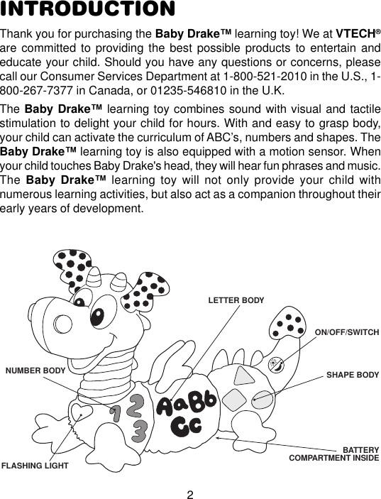 Page 3 of 8 - Vtech Vtech-Baby-Drake-Owners-Manual-  Vtech-baby-drake-owners-manual
