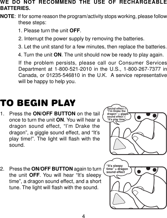 Page 5 of 8 - Vtech Vtech-Baby-Drake-Owners-Manual-  Vtech-baby-drake-owners-manual