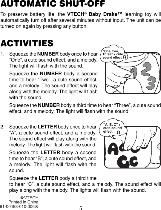 Page 6 of 8 - Vtech Vtech-Baby-Drake-Owners-Manual-  Vtech-baby-drake-owners-manual
