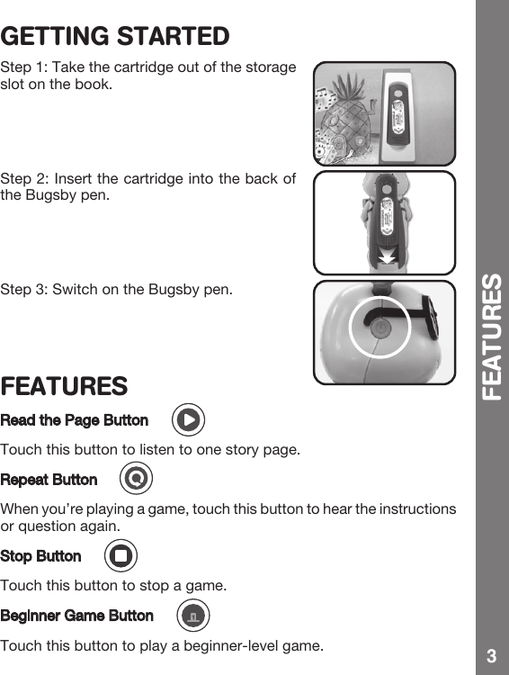 Page 4 of 8 - Vtech Vtech-Bugsby-Reading-System-Book-Spongebob-Squarepants-Spongehenge-Owners-Manual-  Vtech-bugsby-reading-system-book-spongebob-squarepants-spongehenge-owners-manual