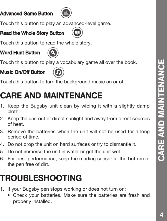 Page 5 of 8 - Vtech Vtech-Bugsby-Reading-System-Book-Spongebob-Squarepants-Spongehenge-Owners-Manual-  Vtech-bugsby-reading-system-book-spongebob-squarepants-spongehenge-owners-manual