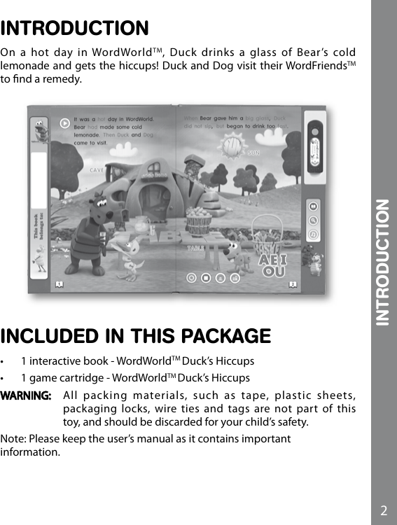 Page 3 of 10 - Vtech Vtech-Bugsby-Reading-System-Book-Word-World-Ducks-Hiccups-Owners-Manual-  Vtech-bugsby-reading-system-book-word-world-ducks-hiccups-owners-manual