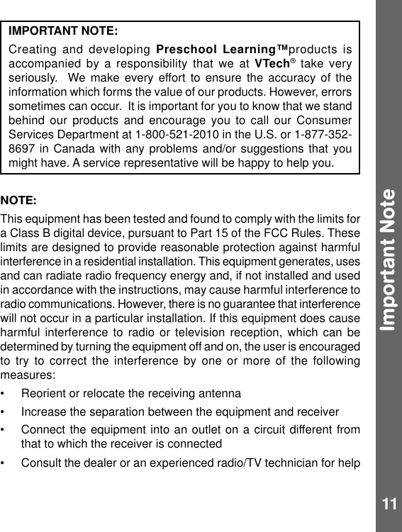 Page 12 of 12 - Vtech Vtech-Build-And-Discover-Workbench-Owners-Manual- Build And Learn Workbench  Vtech-build-and-discover-workbench-owners-manual