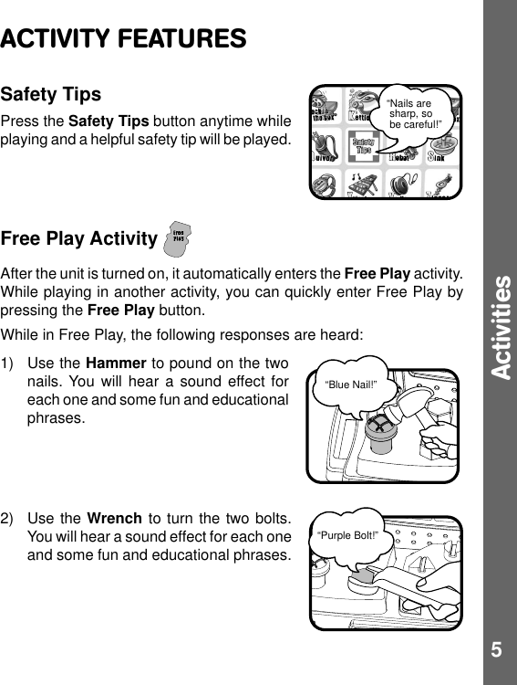 Page 6 of 12 - Vtech Vtech-Build-And-Discover-Workbench-Owners-Manual- Build And Learn Workbench  Vtech-build-and-discover-workbench-owners-manual