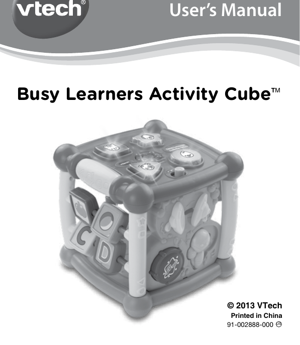 Page 1 of 11 - Vtech Vtech-Busy-Learners-Activity-Cube-Owners-Manual-  Vtech-busy-learners-activity-cube-owners-manual