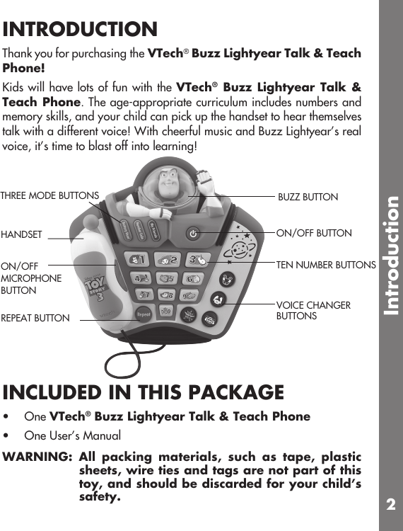 Vtech Buzz Lightyear talk and teach phone