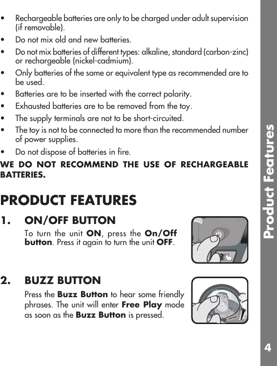 Page 5 of 10 - Vtech Vtech-Buzz-Lightyear-Talk-And-Teach-Phone-Owners-Manual-  Vtech-buzz-lightyear-talk-and-teach-phone-owners-manual