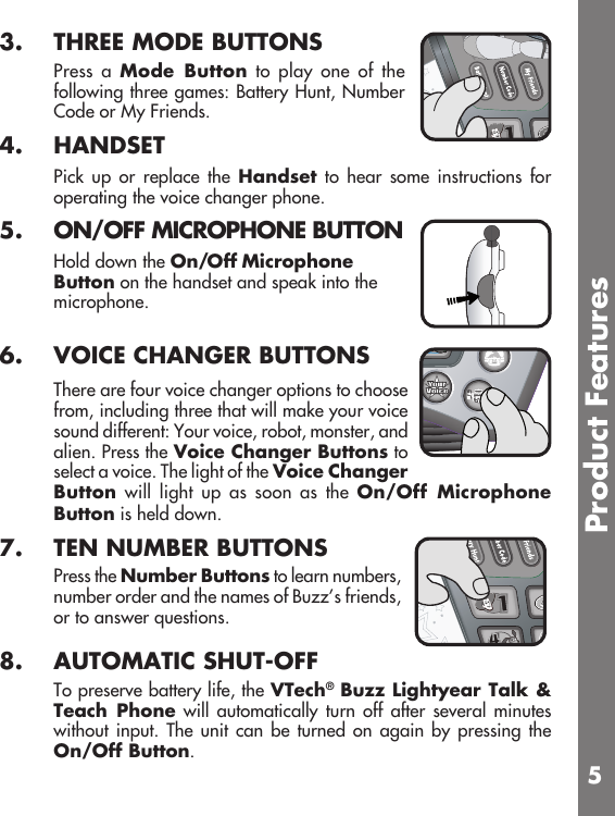 Page 6 of 10 - Vtech Vtech-Buzz-Lightyear-Talk-And-Teach-Phone-Owners-Manual-  Vtech-buzz-lightyear-talk-and-teach-phone-owners-manual