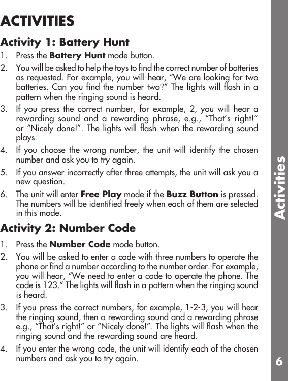 Page 7 of 10 - Vtech Vtech-Buzz-Lightyear-Talk-And-Teach-Phone-Owners-Manual-  Vtech-buzz-lightyear-talk-and-teach-phone-owners-manual