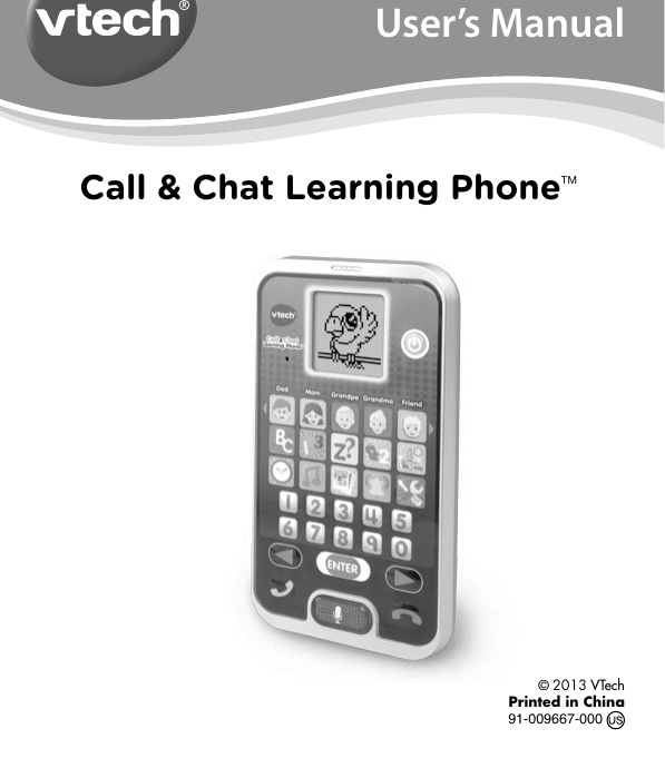 Page 1 of 12 - Vtech Vtech-Call-And-Chat-Learning-Phone-Owners-Manual-  Vtech-call-and-chat-learning-phone-owners-manual