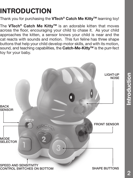 Page 3 of 10 - Vtech Vtech-Catch-Me-Kitty-Pink-Owners-Manual-  Vtech-catch-me-kitty-pink-owners-manual