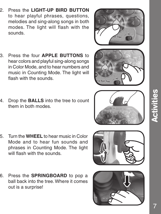 Page 7 of 12 - Vtech Vtech-Count-And-Roll-Tree-Owners-Manual-  Vtech-count-and-roll-tree-owners-manual