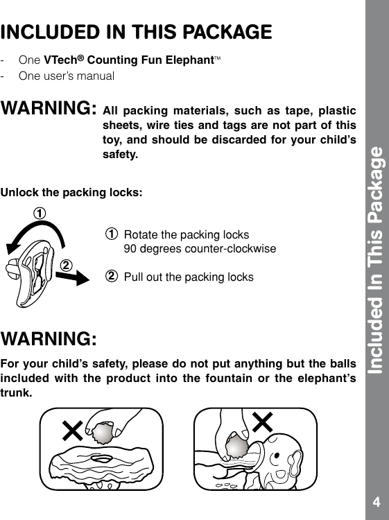Page 4 of 10 - Vtech Vtech-Counting-Fun-Elephant-Owners-Manual-  Vtech-counting-fun-elephant-owners-manual