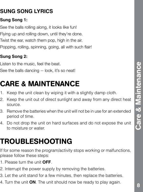 Page 8 of 10 - Vtech Vtech-Counting-Fun-Elephant-Owners-Manual-  Vtech-counting-fun-elephant-owners-manual