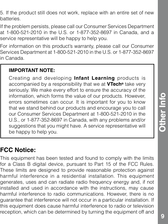 Page 9 of 10 - Vtech Vtech-Counting-Fun-Elephant-Owners-Manual-  Vtech-counting-fun-elephant-owners-manual