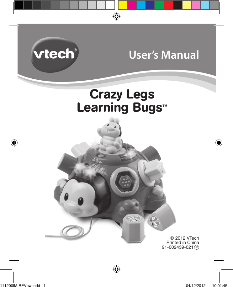 Page 1 of 11 - Vtech Vtech-Crazy-Legs-Learning-Bugs-Owners-Manual-  Vtech-crazy-legs-learning-bugs-owners-manual