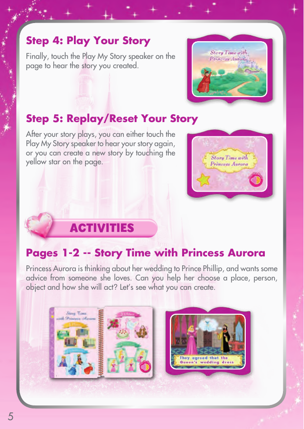 Page 6 of 12 - Vtech Vtech-Create-A-Story-Disney-Princess-Cinderella-And-Sleeping-Beauty-Owners-Manual- Create-A-Story(tm) Disney Princess  Vtech-create-a-story-disney-princess-cinderella-and-sleeping-beauty-owners-manual