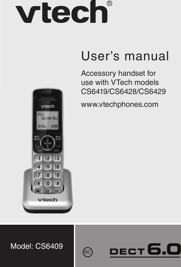 Vtech Dect 6 0 Cs6409 Users Manual