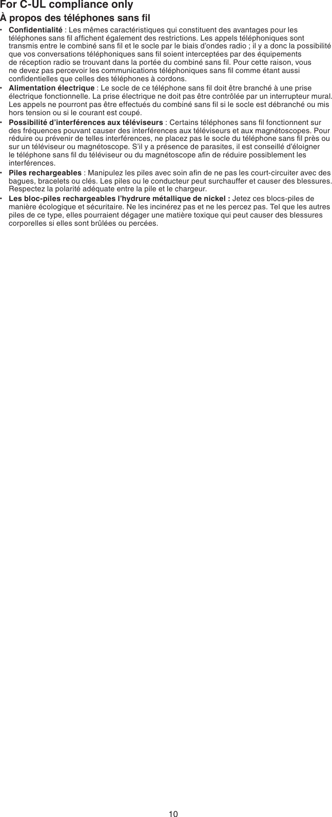 Page 10 of 12 - Vtech Vtech-Dect-6-0-Cs6609-Users-Manual-  Vtech-dect-6-0-cs6609-users-manual