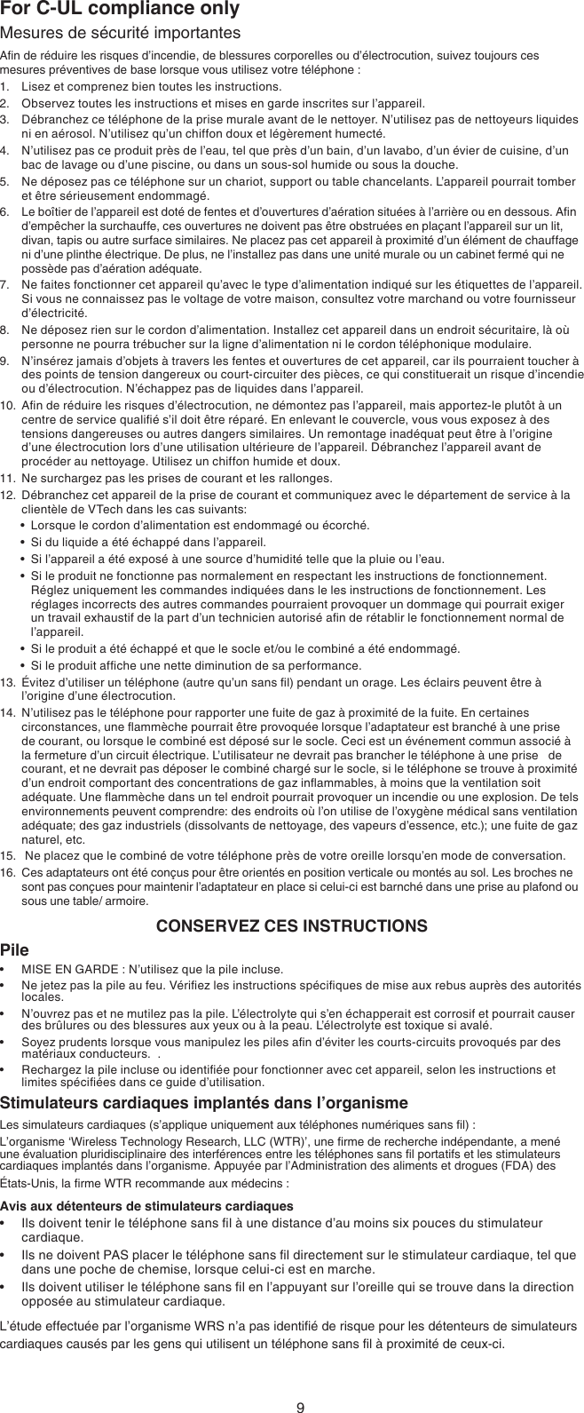 Page 9 of 12 - Vtech Vtech-Dect-6-0-Cs6609-Users-Manual-  Vtech-dect-6-0-cs6609-users-manual