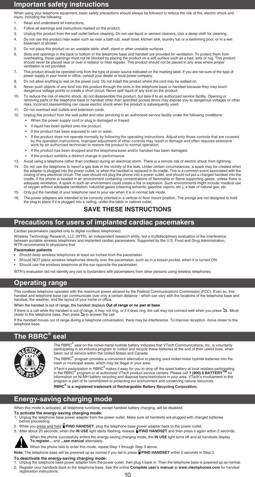 Page 10 of 12 - Vtech Vtech-Dect-6-0-Cs6759-3-Users-Manual-  Vtech-dect-6-0-cs6759-3-users-manual