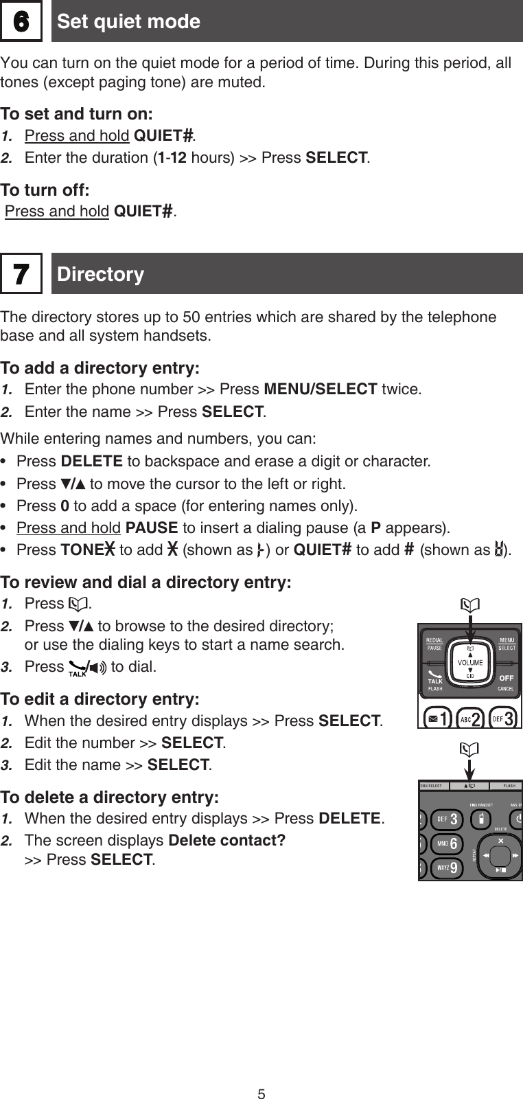 Page 5 of 12 - Vtech Vtech-Dect-6-0-Cs6759-3-Users-Manual-  Vtech-dect-6-0-cs6759-3-users-manual