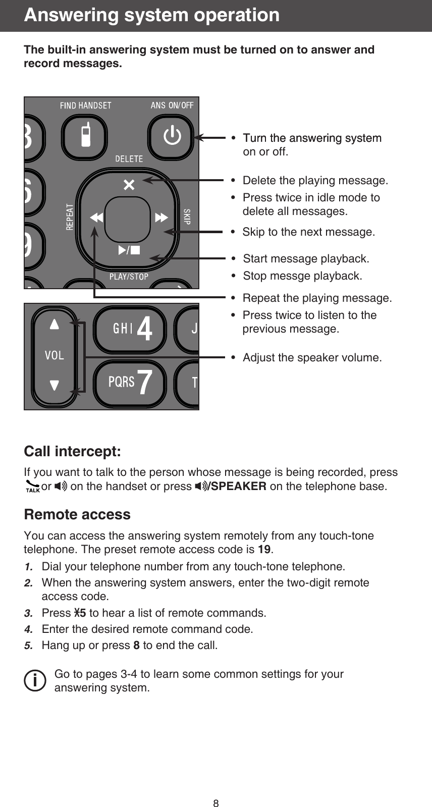 Page 8 of 12 - Vtech Vtech-Dect-6-0-Cs6759-3-Users-Manual-  Vtech-dect-6-0-cs6759-3-users-manual