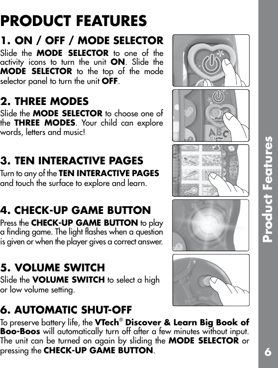 Page 6 of 11 - Vtech Vtech-Disney-Doc-Mcstuffins-Discover-And-Learn-Big-Book-Of-Boo-Boos-Owners-Manual-  Vtech-disney-doc-mcstuffins-discover-and-learn-big-book-of-boo-boos-owners-manual