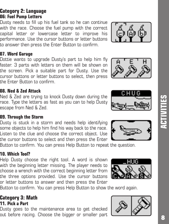 Page 8 of 12 - Vtech Vtech-Disney-Planes-Learning-Laptop-Owners-Manual-  Vtech-disney-planes-learning-laptop-owners-manual