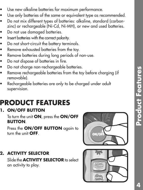 Page 5 of 10 - Vtech Vtech-Dora-Alphabet-Journey-Owners-Manual-  Vtech-dora-alphabet-journey-owners-manual