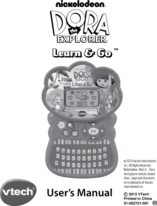 Page 1 of 10 - Vtech Vtech-Dora-Learn-And-Go-Owners-Manual-  Vtech-dora-learn-and-go-owners-manual