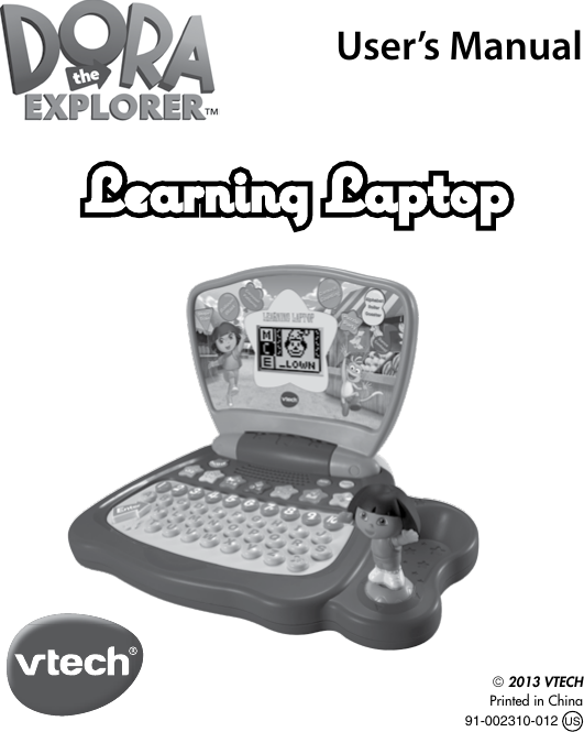 Page 1 of 12 - Vtech Vtech-Dora-Learning-Laptop-Owners-Manual-  Vtech-dora-learning-laptop-owners-manual