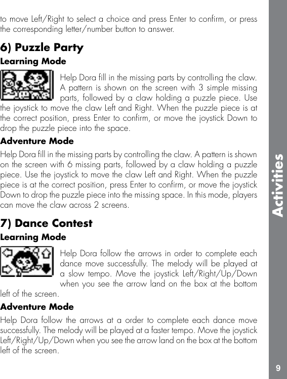 Page 10 of 12 - Vtech Vtech-Dora-Learning-Laptop-Owners-Manual-  Vtech-dora-learning-laptop-owners-manual