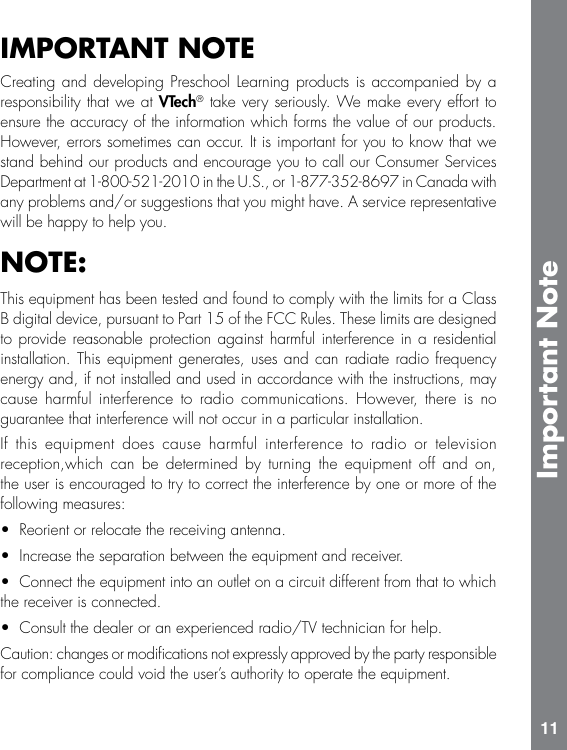 Page 12 of 12 - Vtech Vtech-Dora-Learning-Laptop-Owners-Manual-  Vtech-dora-learning-laptop-owners-manual