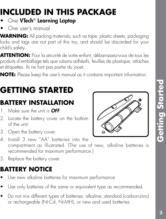 Page 4 of 12 - Vtech Vtech-Dora-Learning-Laptop-Owners-Manual-  Vtech-dora-learning-laptop-owners-manual