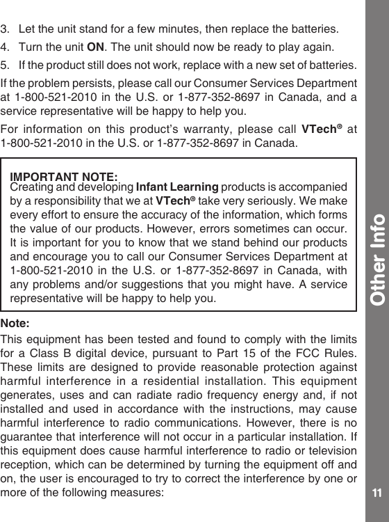 Page 11 of 12 - Vtech Vtech-Dress-And-Discover-Friend-Owners-Manual-  Vtech-dress-and-discover-friend-owners-manual