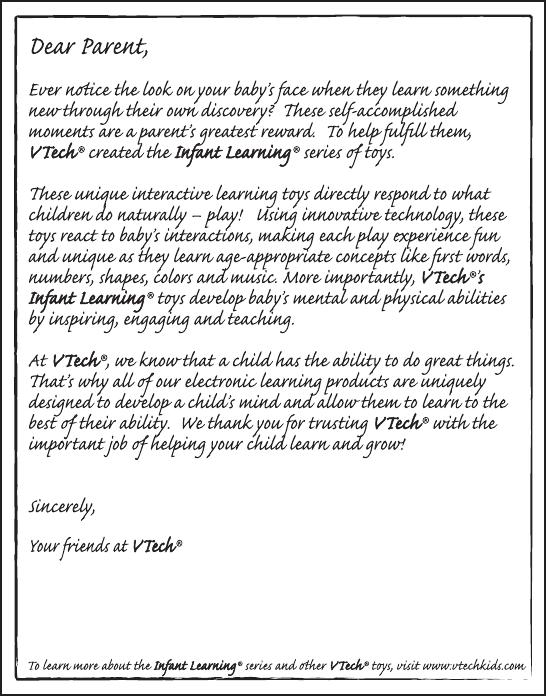 Page 2 of 12 - Vtech Vtech-Dress-And-Discover-Friend-Owners-Manual-  Vtech-dress-and-discover-friend-owners-manual