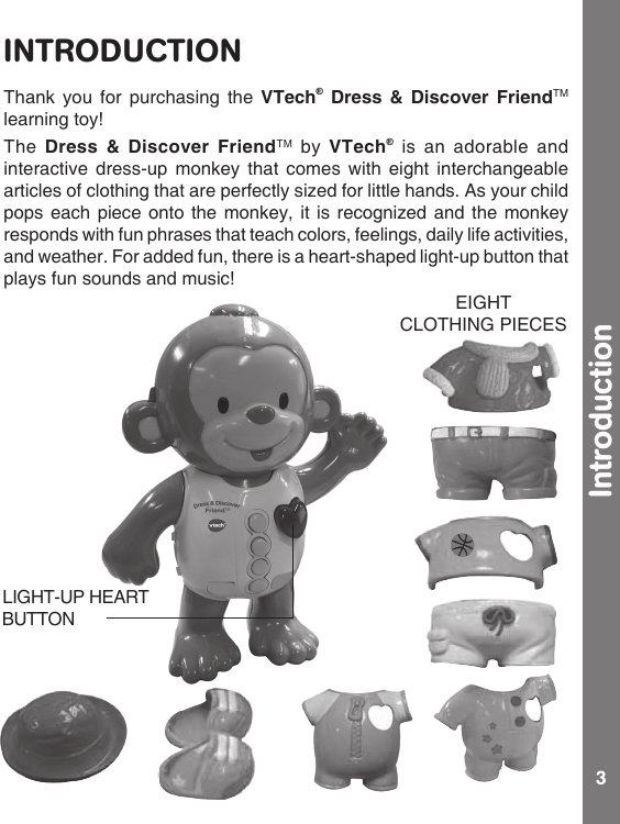 Page 3 of 12 - Vtech Vtech-Dress-And-Discover-Friend-Owners-Manual-  Vtech-dress-and-discover-friend-owners-manual