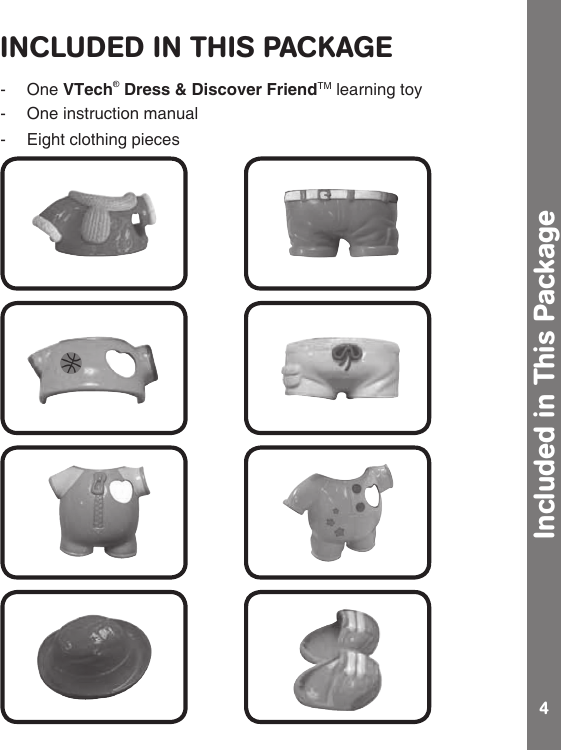 Page 4 of 12 - Vtech Vtech-Dress-And-Discover-Friend-Owners-Manual-  Vtech-dress-and-discover-friend-owners-manual