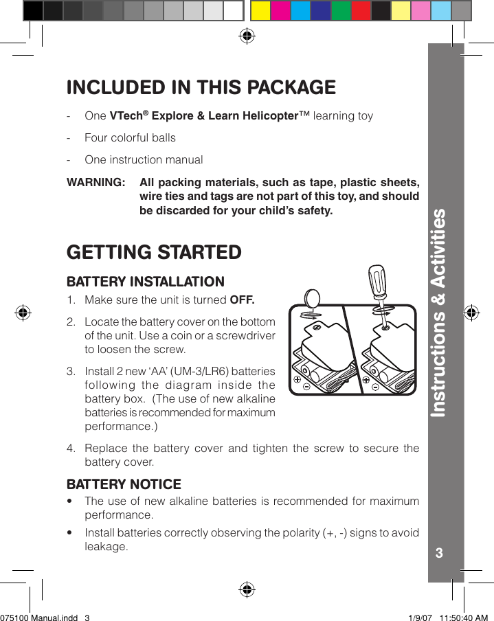 Page 4 of 10 - Vtech Vtech-Explore-And-Learn-Helicopter-Owners-Manual- Explore N Learn Helicopter  Vtech-explore-and-learn-helicopter-owners-manual