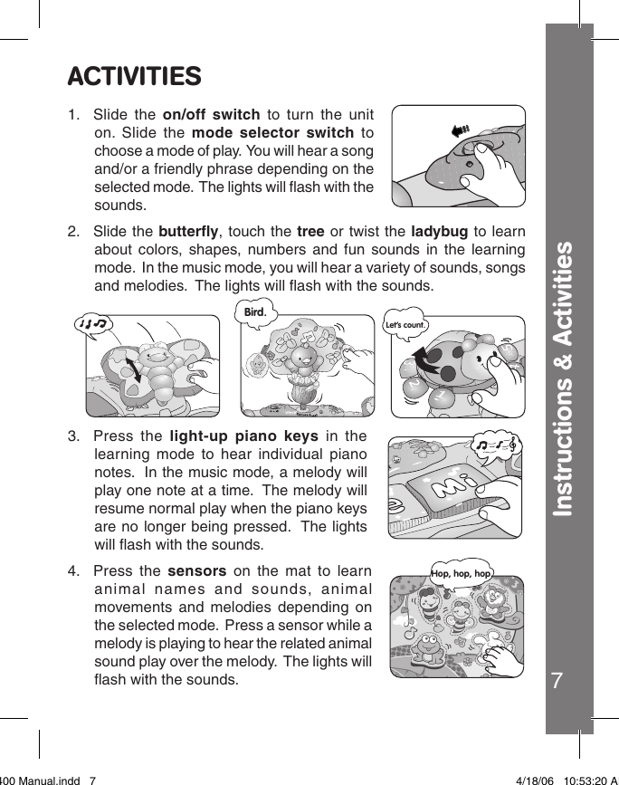 Page 8 of 12 - Vtech Vtech-Explore-And-Learn-Mat-Owners-Manual- 69400 Manual AW  Vtech-explore-and-learn-mat-owners-manual