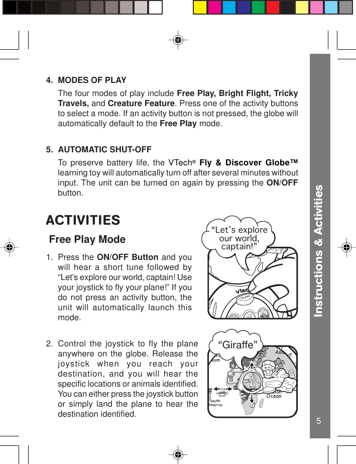 Page 6 of 12 - Vtech Vtech-Fly-And-Discover-Globe-Owners-Manual- Fly-n-Discover Globe  Vtech-fly-and-discover-globe-owners-manual